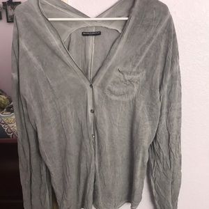 Brandy Melville grey blouse with buttons.